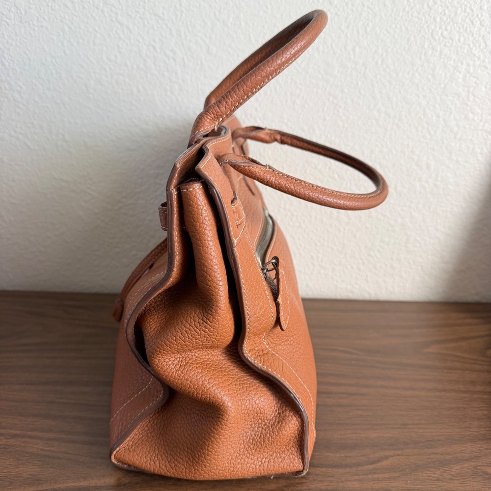 Dooney & Bourke Leather Satchel Purse Handbag Chestnut Brown Pebble Bag - Picture 10 of 11